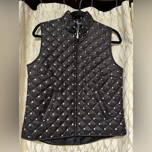 Karen Scott Black Quilted Vest